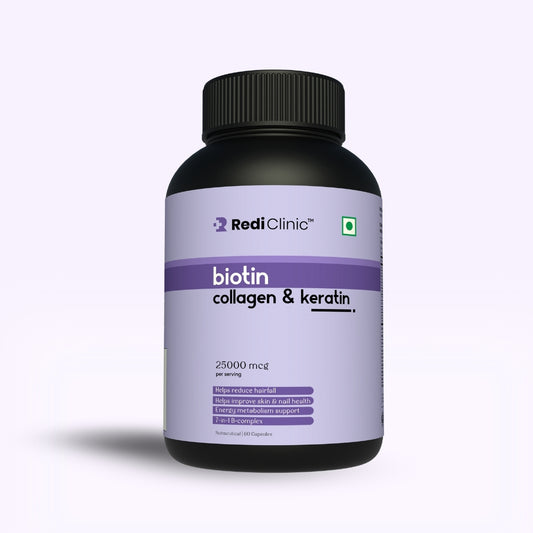 RediClinic Biotin Supplement: Nourish Your Hair, Skin, and Nails with Organic Extracts| 2500mcg| 60 Capsules