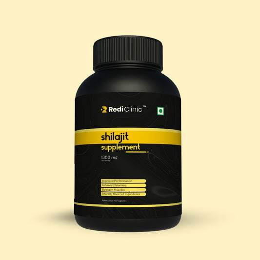 Rediclinic Shilajit Supplement with 1300 mg Shudh Shilajit & Powerful Herbs for Enhanced Vitality | 60 Capsules