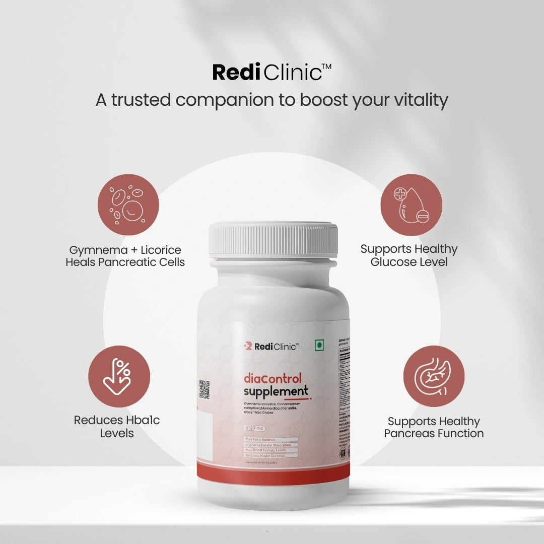 Rediclinic Diacontrol Supplement: Natural Support for Blood Sugar Management | 60 Capsules