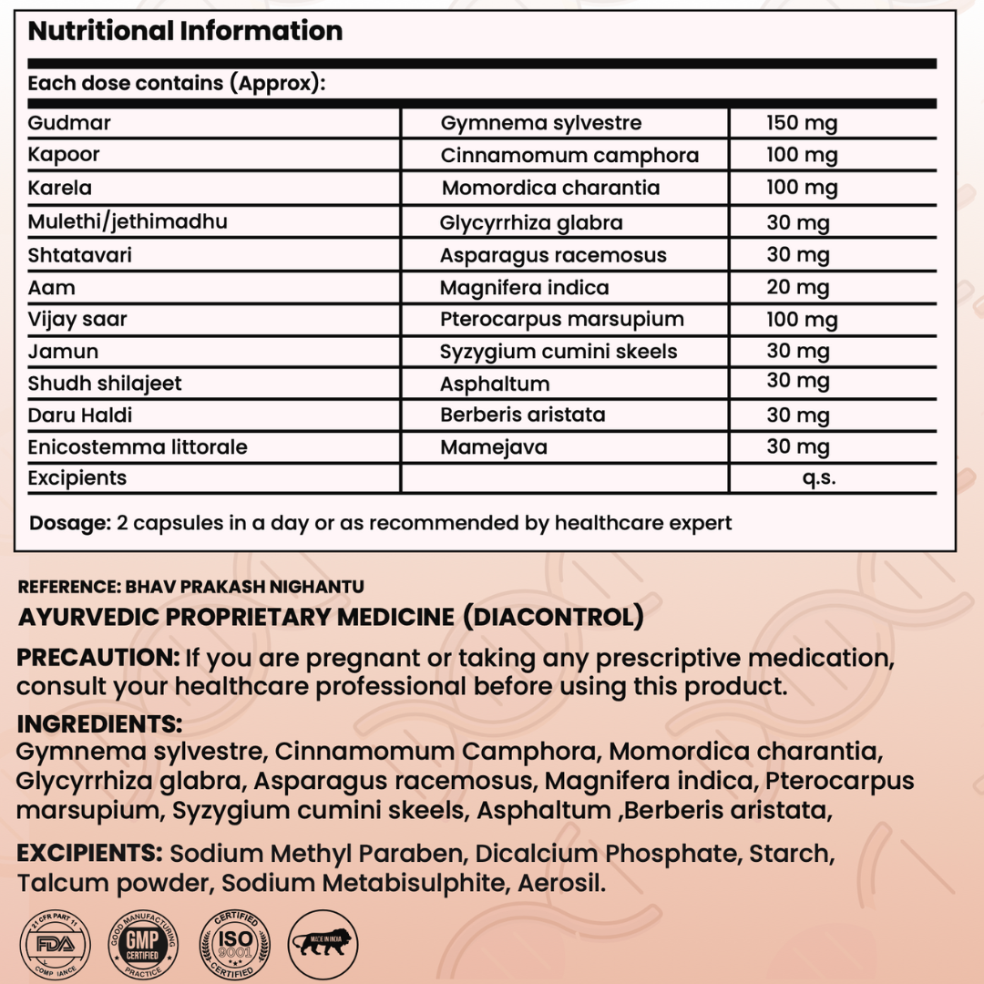 Rediclinic Diacontrol Supplement: Natural Support for Blood Sugar Management | 60 Capsules