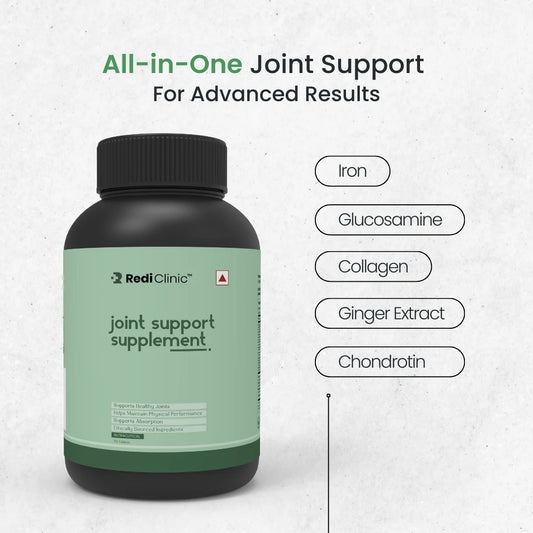 RediClinic Joint Support Supplement: Powerful Blend of Glucosamine, Chondroitin & Collagen for Better Joint Health