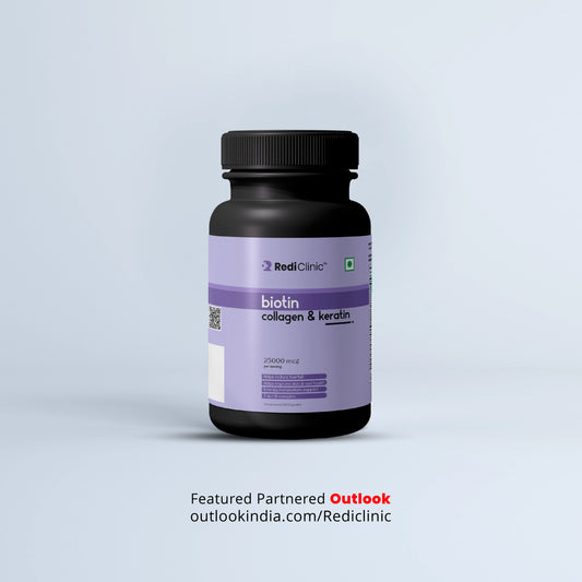 RediClinic Biotin Supplement: Nourish Your Hair, Skin, and Nails with Organic Extracts| 25000mcg| 60 Capsules